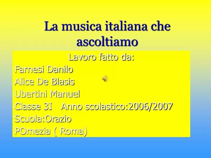 la musica italiana che ascoltiamo