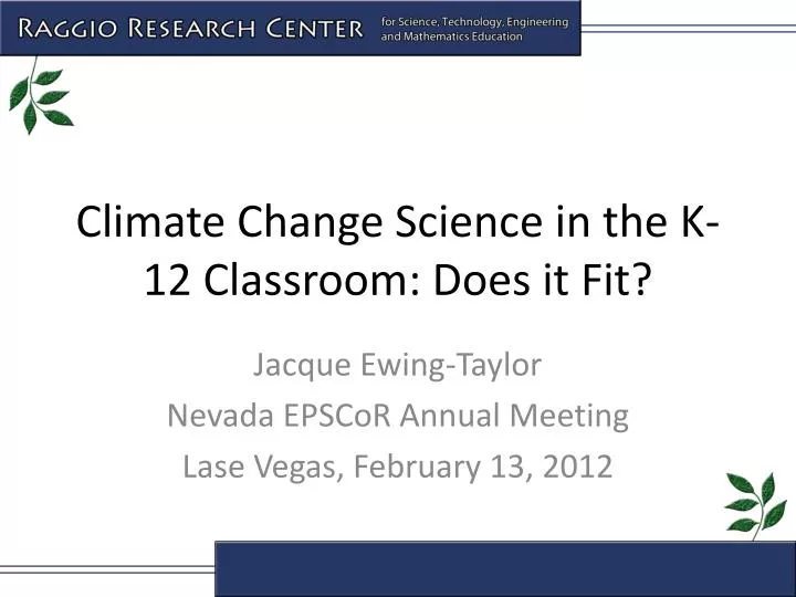 climate change science in the k 12 classroom does it fit