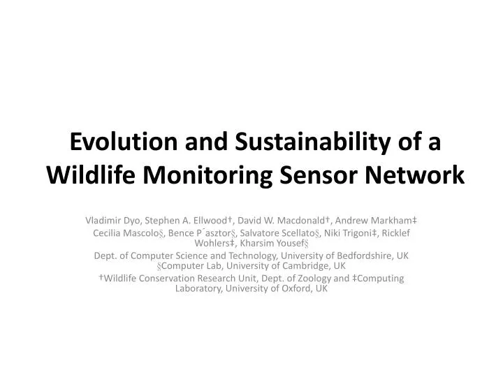 evolution and sustainability of a wildlife monitoring sensor network