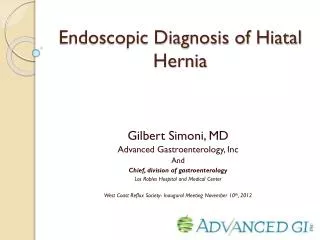 Endoscopic Diagnosis of Hiatal Hernia