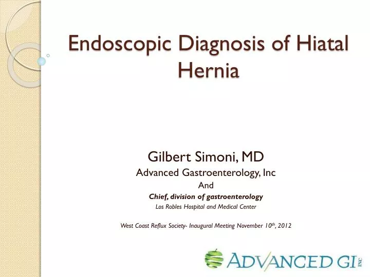 endoscopic diagnosis of hiatal hernia