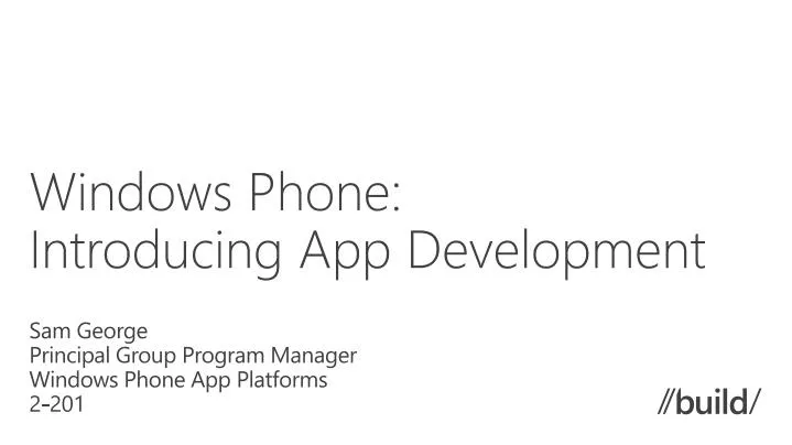 windows phone introducing app development