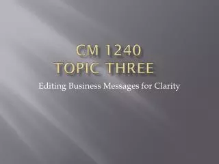 CM 1240 Topic Three