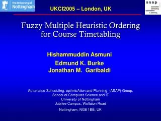Fuzzy Multiple Heuristic Ordering for Course Timetabling