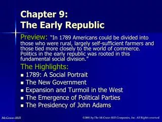 Chapter 9: The Early Republic