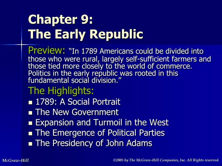 chapter 9 the early republic
