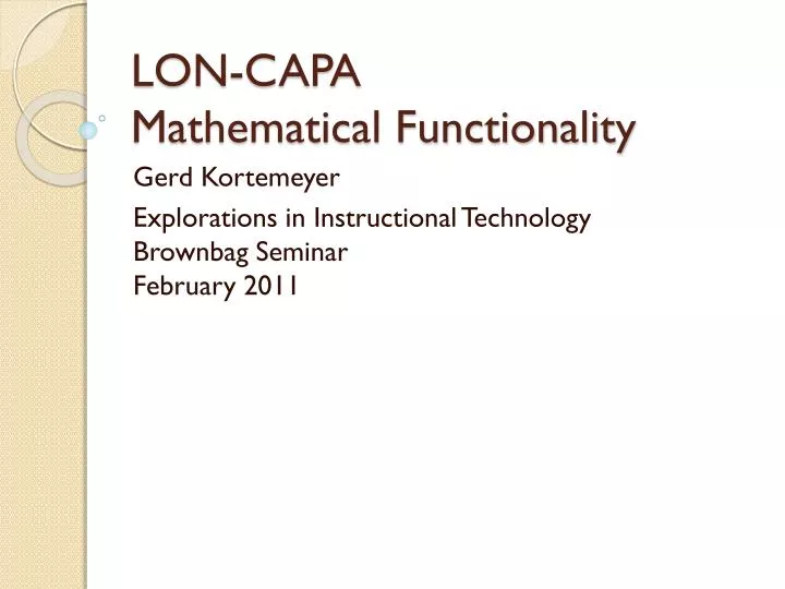 lon capa mathematical functionality