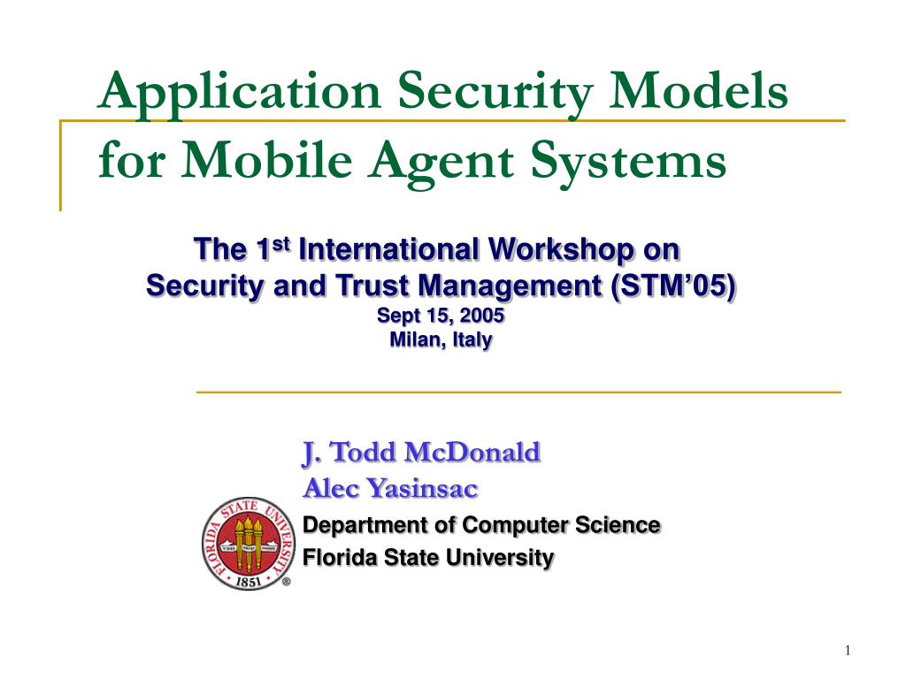 PPT - Application Security Models for Mobile Agent Systems PowerPoint ...