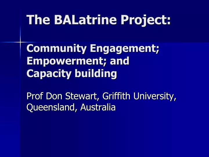 the balatrine project community engagement empowerment and capacity building