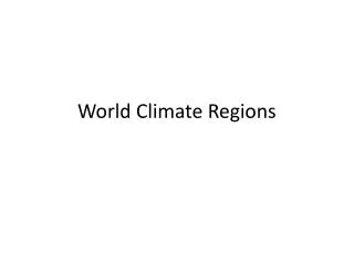 World Climate Regions