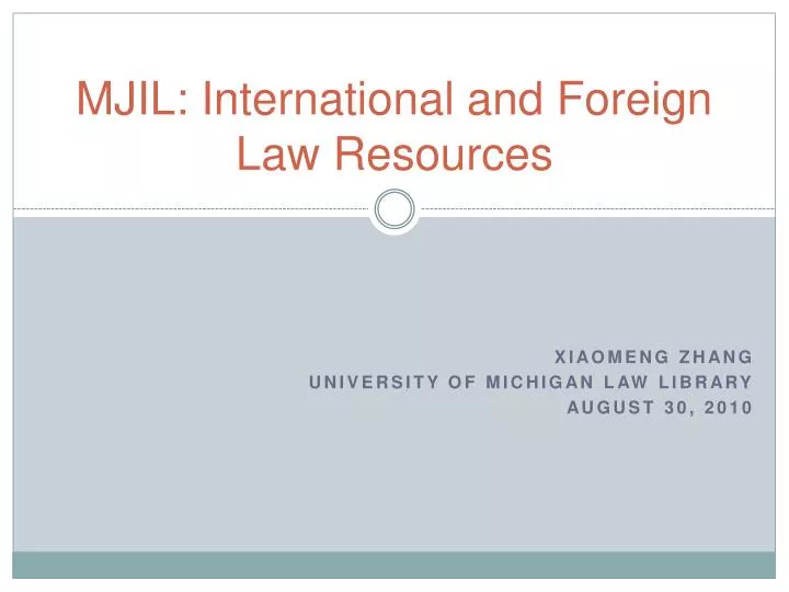 mjil international and foreign law resources