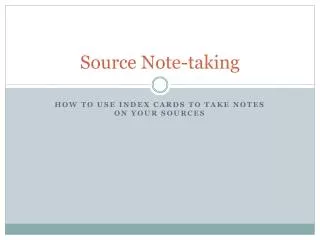 Source Note-taking