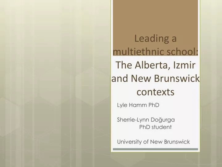 leading a multiethnic school the alberta izmir and new brunswick contexts