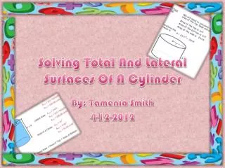 Solving Total And Lateral Surfaces Of A Cylinder