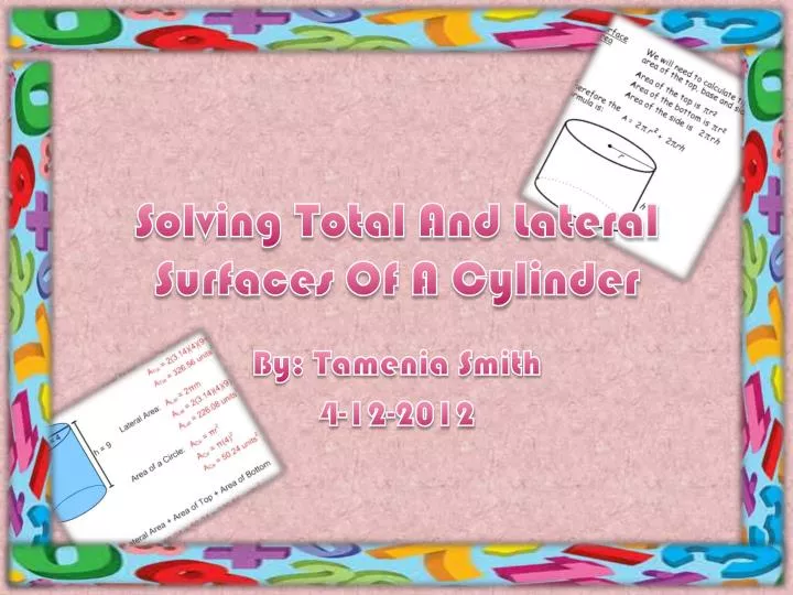 solving total and lateral surfaces of a cylinder