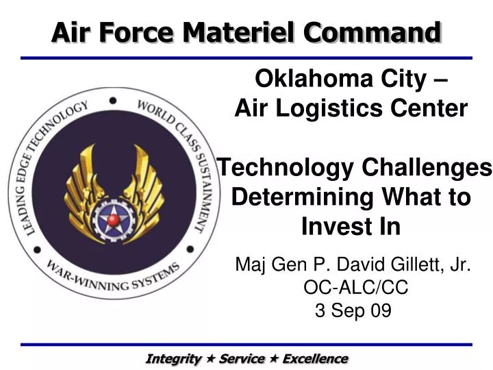 oklahoma city air logistics center technology challenges determining what to invest in