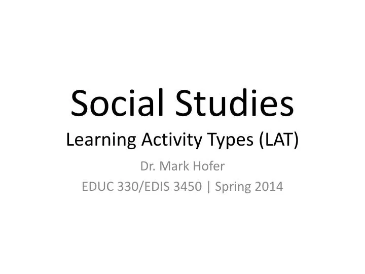 social studies learning activity types lat