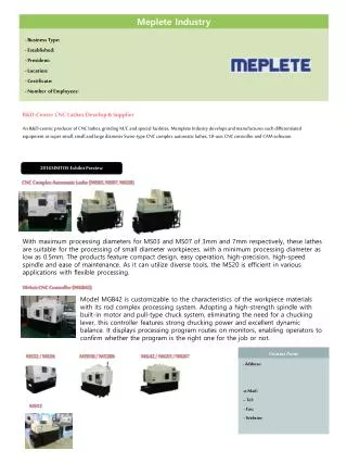 CNC Complex Automatic Lathe (MS03, MS07, MS20)