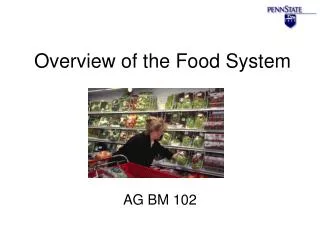 Overview of the Food System