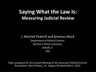 Saying What the Law Is: Measuring Judicial Review