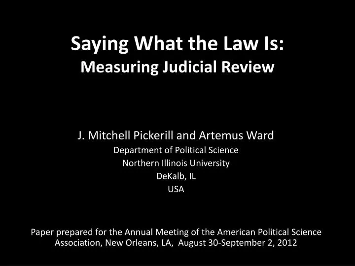 saying what the law is measuring judicial review
