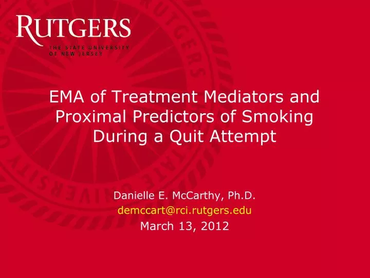 ema of treatment mediators and proximal predictors of smoking during a quit attempt