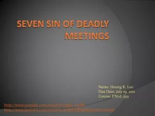 Seven Sin of Deadly Meetings