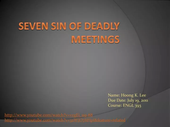 seven sin of deadly meetings