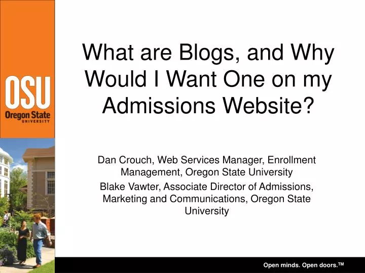 what are blogs and why would i want one on my admissions website