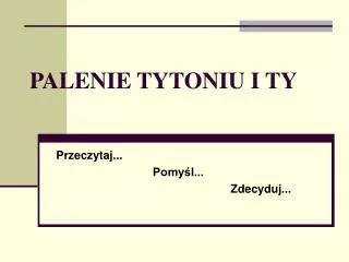 palenie tytoniu i ty