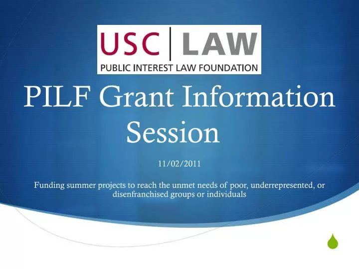 pilf grant information session
