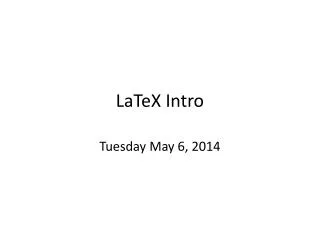 LaTeX Intro