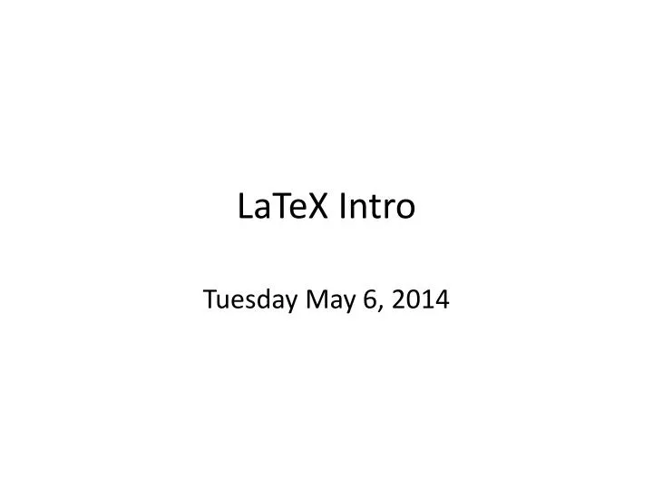 latex intro