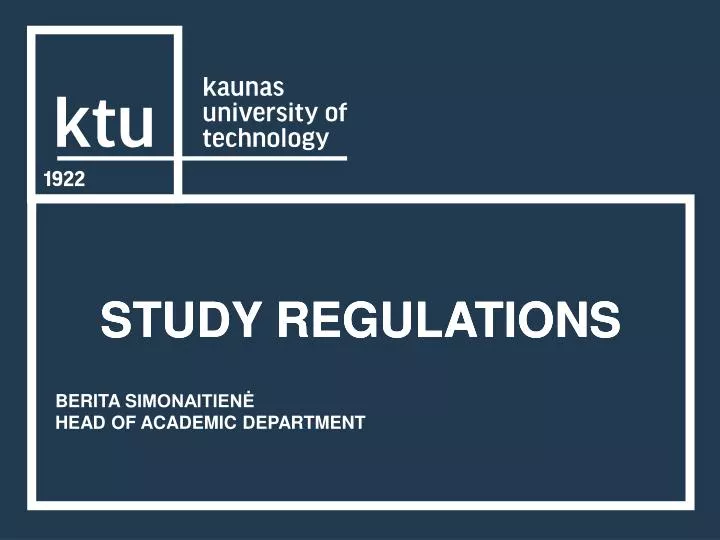 study regulations