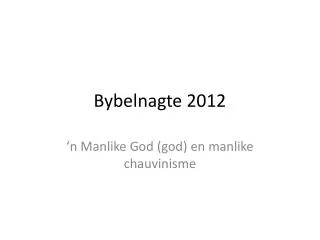 Bybelnagte 2012