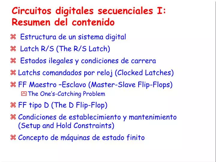 circuitos digitales secuenciales i resumen del contenido