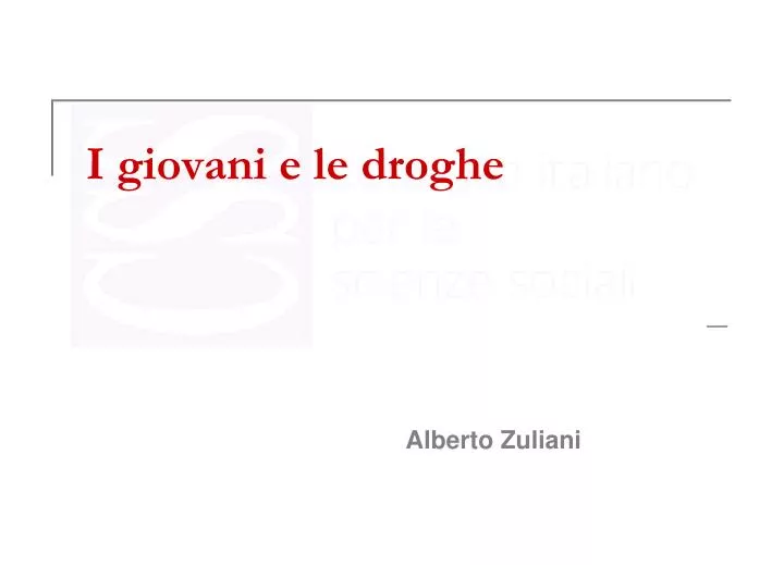 i giovani e le droghe