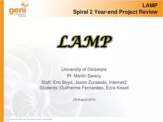 LAMP Spiral 2 Year-end Project Review