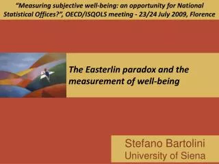 The Easterlin paradox and the measurement of well-being