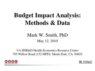 Mark W. Smith, PhD May 12, 2010