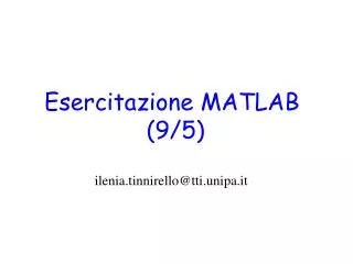 esercitazione matlab 9 5