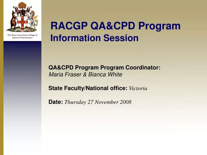 racgp qa cpd program information session