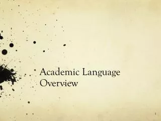 Academic Language Overview