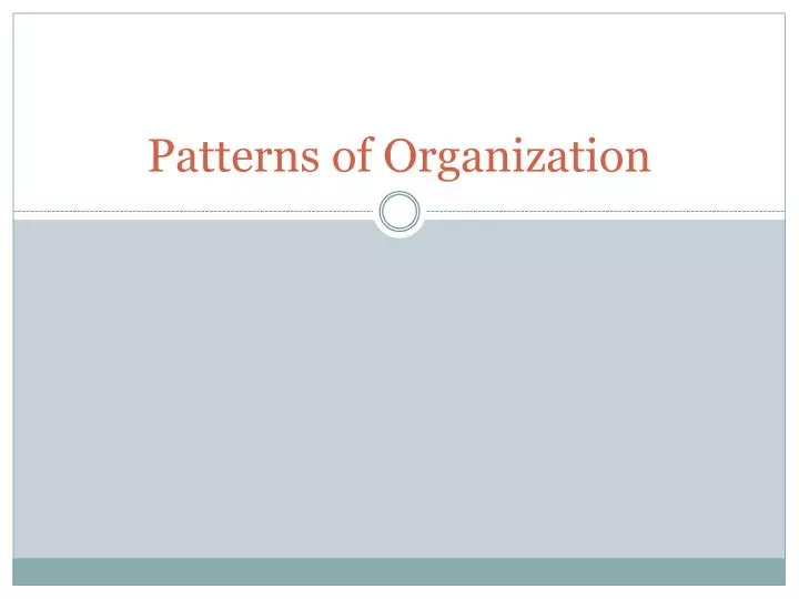 patterns of organization