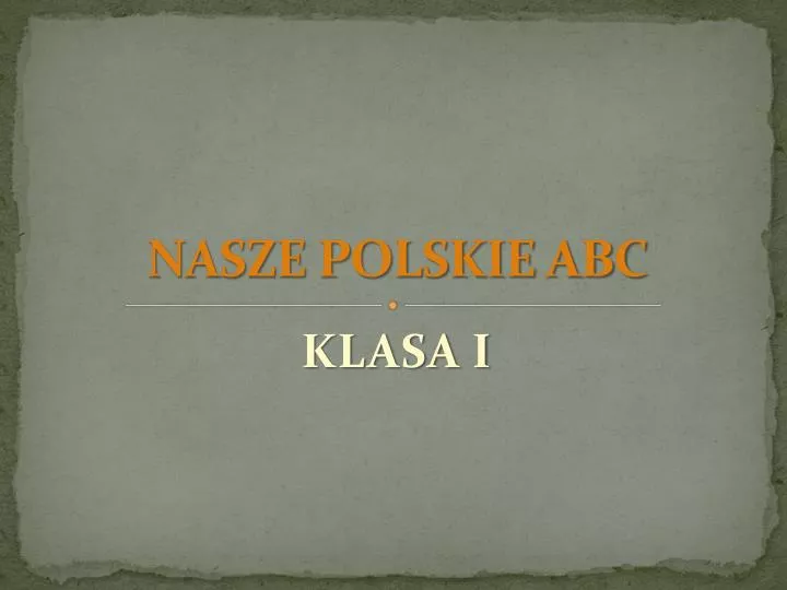 nasze polskie abc