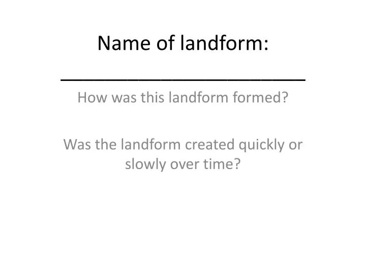 name of landform