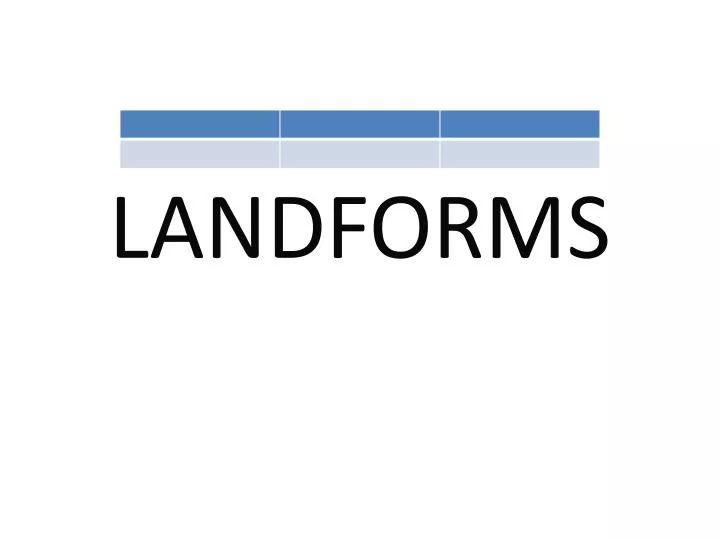 landforms