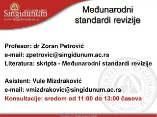 me unarodni standardi revizije