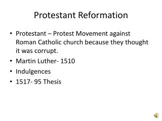 protestant reformation