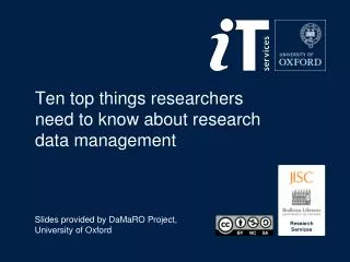Ten top things researchers need to know about research data management
